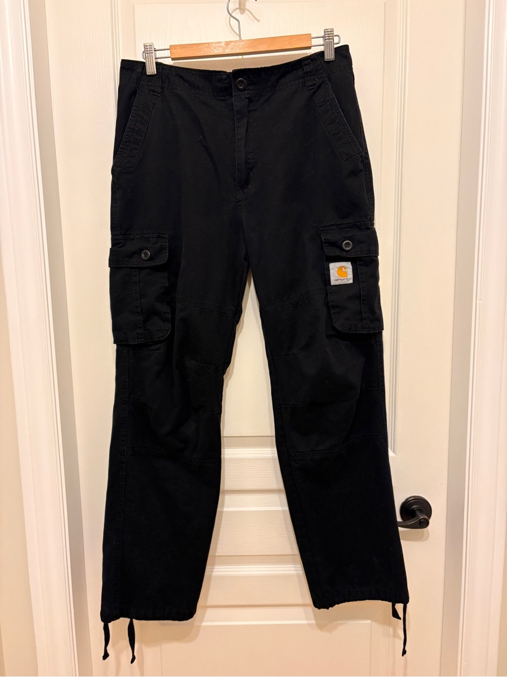 Carhartt WIP Black Cargo Pants with Utility Pockets